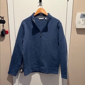 Peter Millar Men's Blue Quarter-Zip Sweater